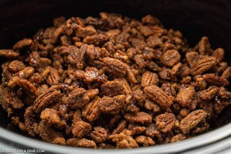 Slow Cooker Candied Pecans - Desserts on a Dime