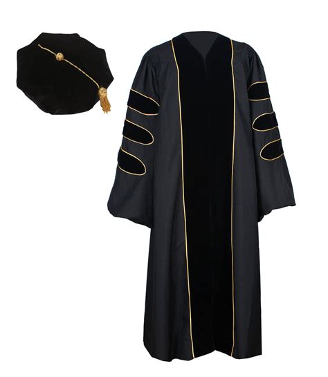 Deluxe Black Doctoral Graduation Gown Regalia Doctoral Gown Only with – MyGradDay