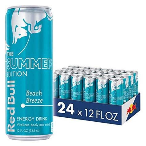 Red Bull Summer Edition Energy Drink, Beach Breeze, 12 Fl Oz (24 Count ...