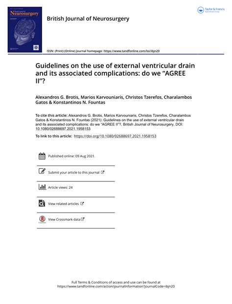 (PDF) Guidelines on the use of external ventricular drain and its ...