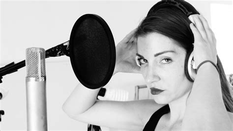 Free Images : black and white, girl, woman, singer, microphone, musician, recording, headphones ...