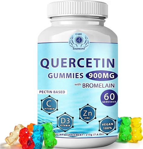 Amazon.com: Quercetin Gummies - Quercetin with Bromelain Vitamin C + Zinc Vitamin D3 – Chewable ...