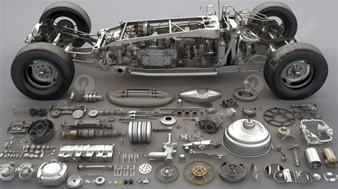 An Image Of Parts From A Model Race Car Background, All Car Parts Names ...