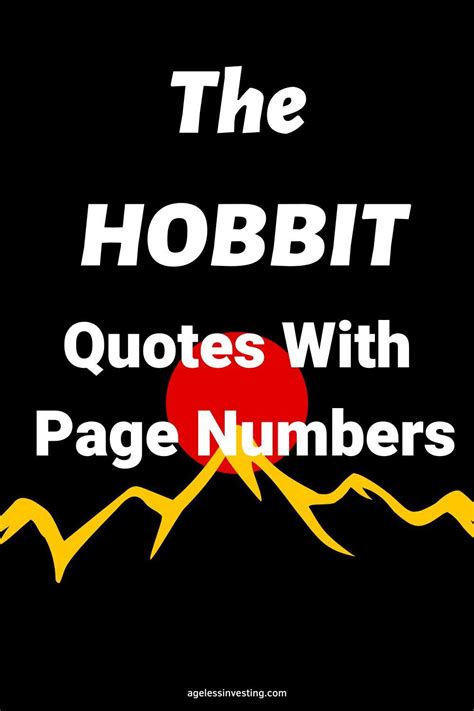 50 The Hobbit Quotes With Page Numbers | Ageless Investing