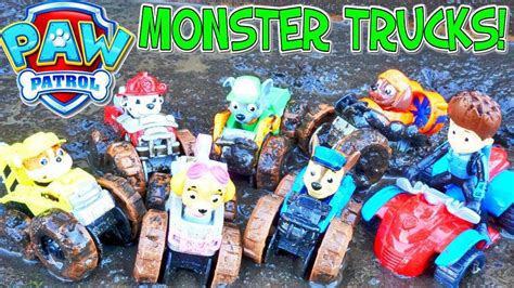 Paw Patrol Monster Trucks Transformation Mud Party Rescue Squad Adventure Bay - YouTube ...