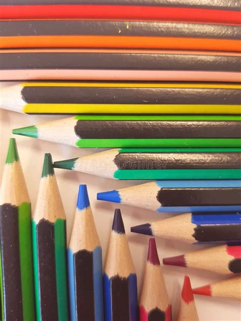 Stationary Art Supplies Back To School Tools for Art and Writing, Bright Coloured Stock Image ...