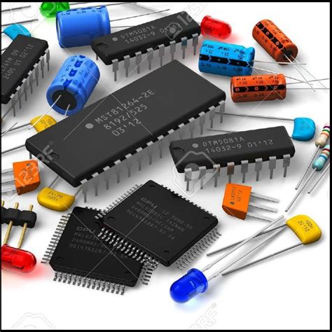 15549137-group-of-various-electronic-components-stock-photo-electronics - آموزش الکترونیک ...