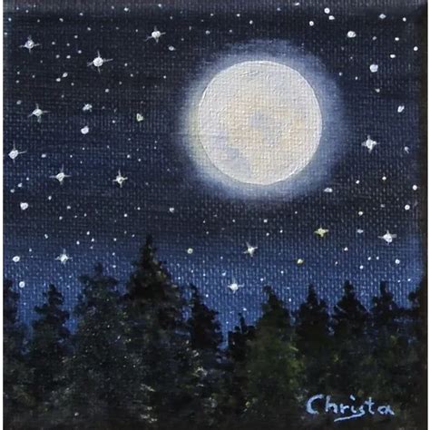 Beautiful as the moon in the night sky hand painted oil painting free shipping frameless-in ...