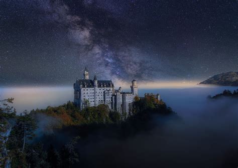 Castle Neuschwanstein by night - null | Neuschwanstein castle, Castle ...