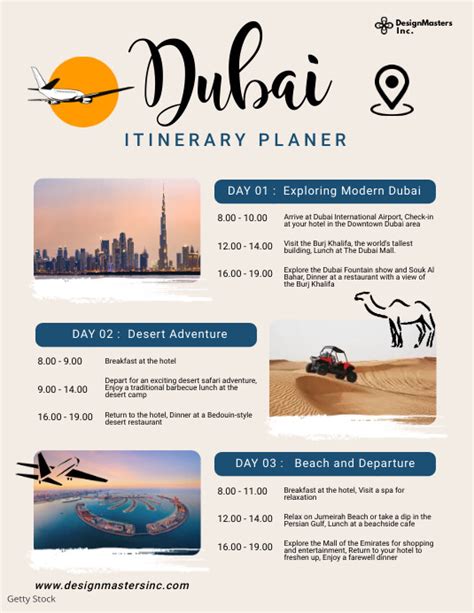 Copy of travel itinerary dubai | PosterMyWall