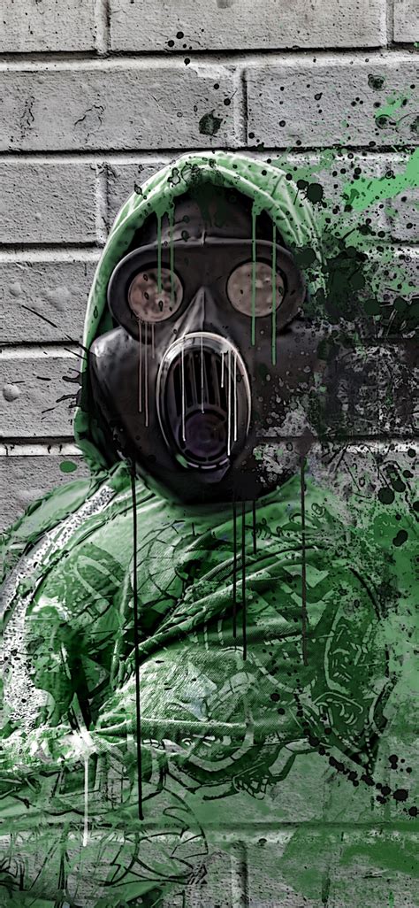 Wallpaper ID: 349526 / Artistic Graffiti, Gas Mask, 1125x2436 Phone ...