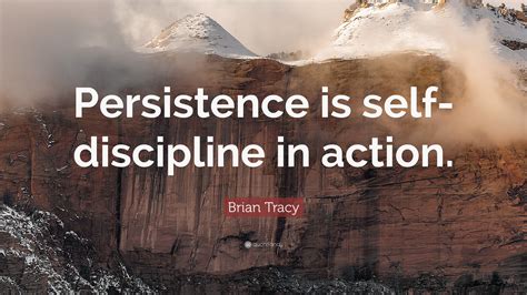 Brian Tracy Quote: “Persistence is self-discipline in action.”