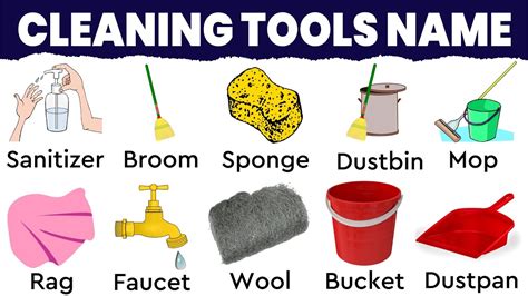 Cleaning tools name in english with pictures | Cleaning products ...