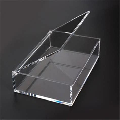 Small Square Clear Crystal Perspex Boxes Acrylic Gift Box with Hingled Lids - Storage Box and ...