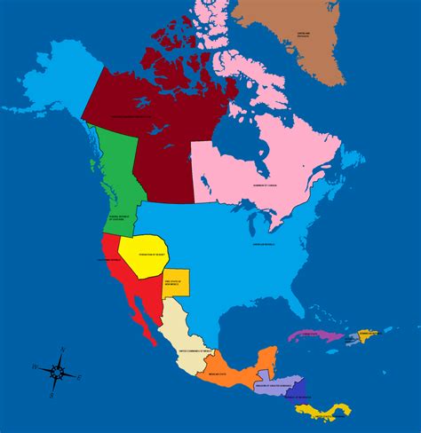 Alternate history map of north america 1961 : AlternateHistory