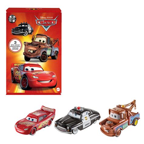 Mattel Disney Pixar Cars Toys, Radiator Springs 3-Pack with Lightning ...