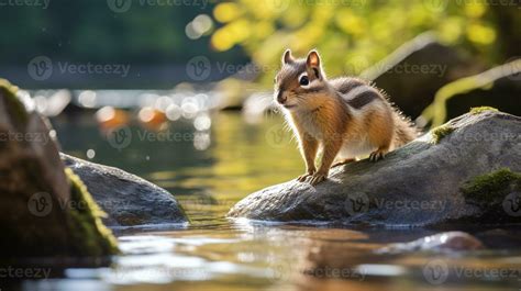 Close-up photo of a Chipmunk looking in their habitat. Generative AI 29905752 Stock Photo at ...