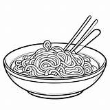 Download Bowl Of Noodles With Chopsticks Coloring Pages Online  sketch template