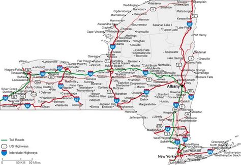 New York Road Map with Census Information