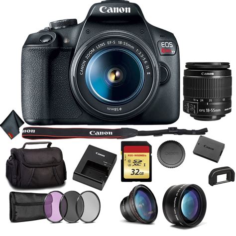 Canon EOS Rebel T7 DSLR Camera with 18-55mm Lens Bundle + More - Walmart.com - Walmart.com