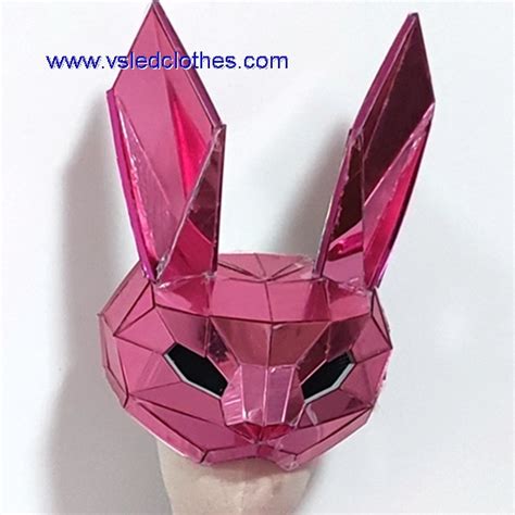 3D Pink mirror bunny mask