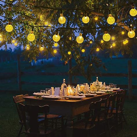 21ft 30 LED Solar Fairy Globe String Light ,Twinkle Lights for Bedroom Balcony Wedding Party ...
