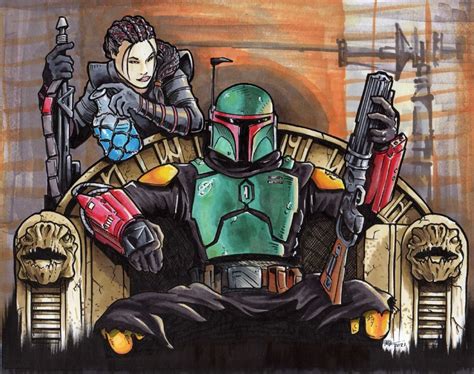 Boba Fett & Fennec Shand by Kenny Farmer Comic Art | Star wars original art, Star wars bounty ...