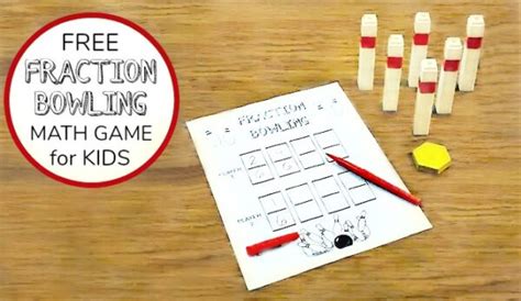 Fractions Bowling Game with Free Printable - Teaching Beginning Fractions - Jenny at dapperhouse