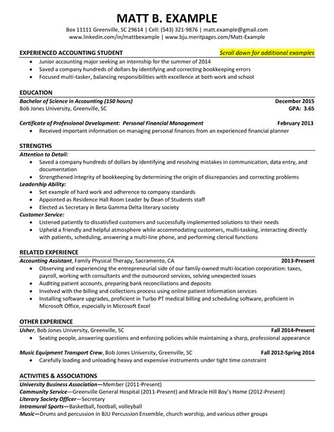 Junior Accountant Student Resume | Templates at allbusinesstemplates.com