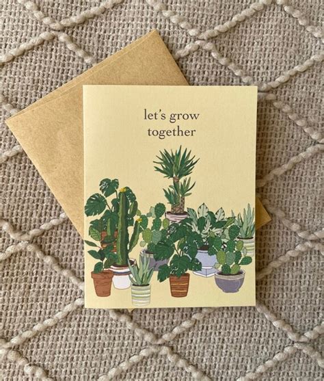 Let's Grow Together Greeting Card. Plant Card. | Etsy