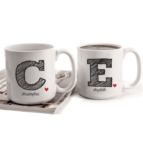 Cathys Concepts Personalized 20 Oz. Initial Coffee Mug Set | Wayfair