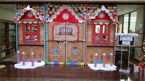 Gingerbread house from Dollar Tree materials. | Christmas door decorating contest, Door ...