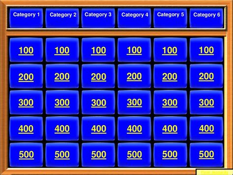 Printable Jeopardy Template