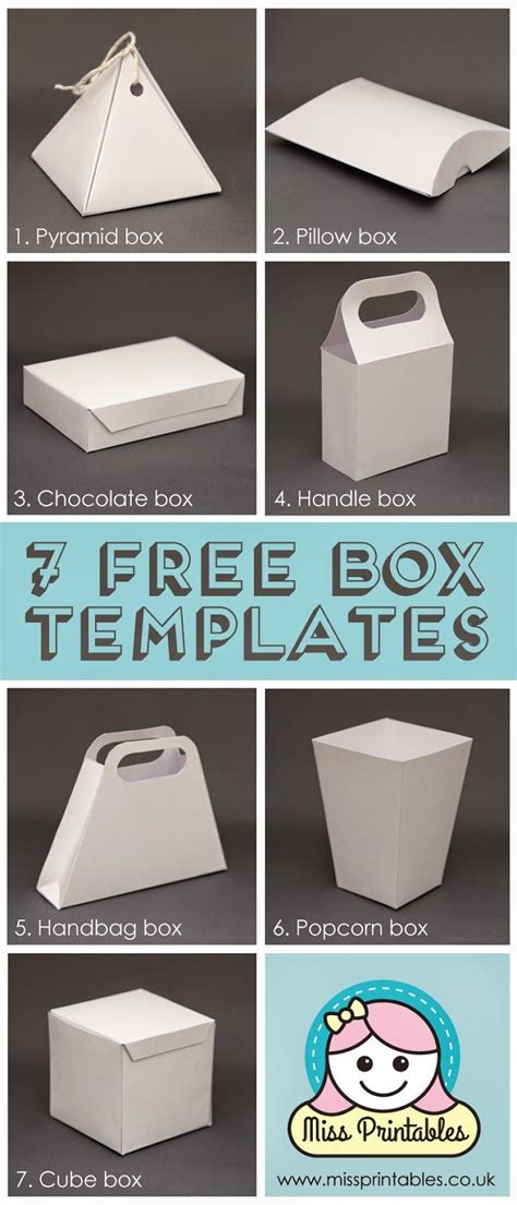 Miss Printables: Blank box templates - freebie! | Diy gift wrapping, Diy gift box, Paper crafts