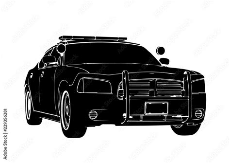 silhouette police car vector Stock Vector | Adobe Stock