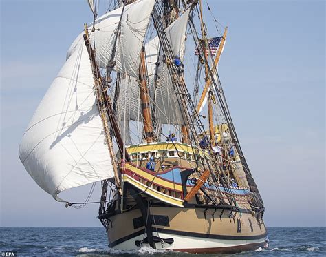 Mayflower II sets sail as part of two-week sea trials before replica makes journey home to ...