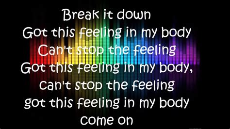 JUSTIN TIMBERLAKE- CAN'T STOP THE FEELING| Lyrics - YouTube