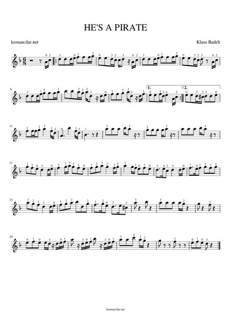 Pirates of The Caribbean Violin Sheet Music | Free Sheet Music