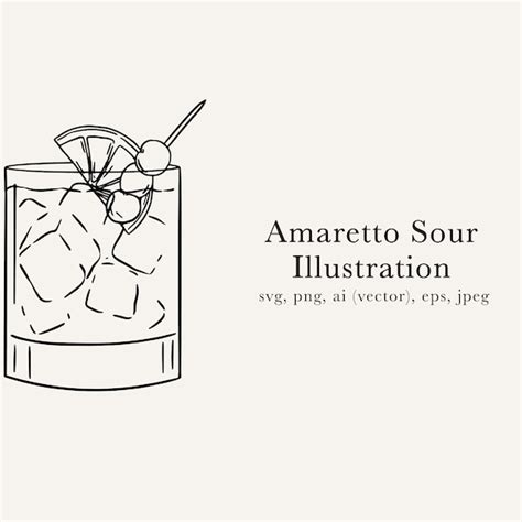 Amaretto Sour Illustration - Etsy