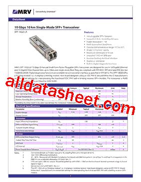 SFP-10GD-LRDatasheet(PDF) - MRV Communications, Inc.