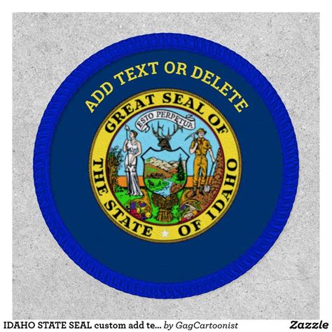 IDAHO STATE SEAL custom add text Patch | Zazzle.com | Custom patches ...