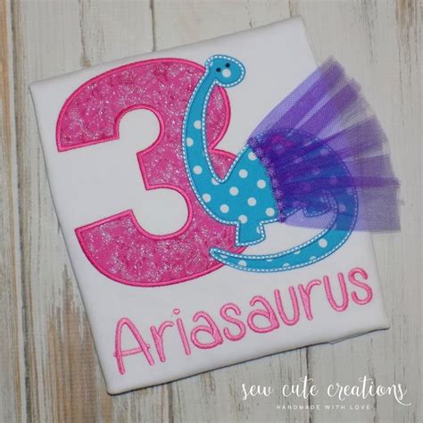 Girl Dinosaur Birthday Shirt Girl Dinosaur Party Outfit - Etsy