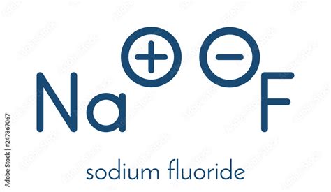 Sodium fluoride, chemical structure. Skeletal formula. Stock Vector ...