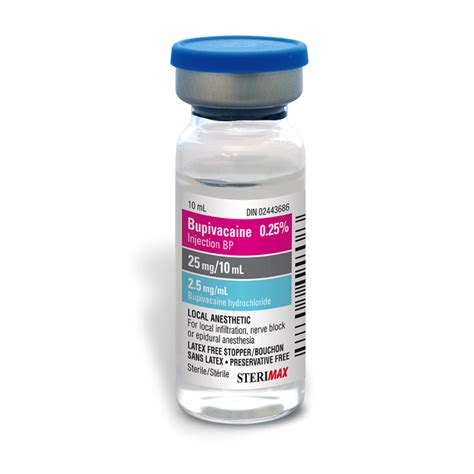 Bupivacaine Injection BP 0.25% (2.5mg / mL) 10 mL - SteriMax Inc.