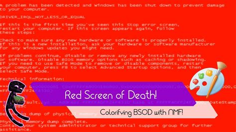 How to call the RED SCREEN OF DEATH on your computer? - YouTube