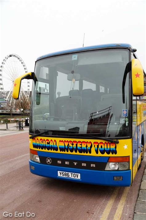 The Magical Mystery Tour bus which transports participants on a guided tour of places associated ...