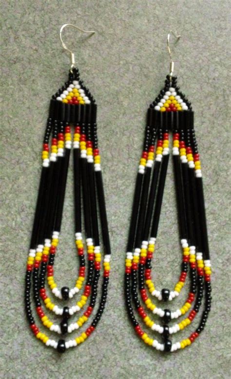 Native American Beaded Earrings Patterns Free Web Fringe Earrings Pattern Native American Style ...