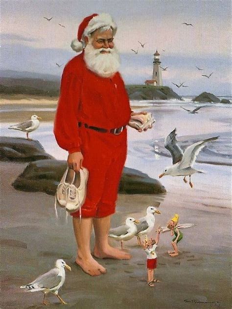 ~ Tom Browning ~ Christmas | Santa art, Beachy christmas, Santa pictures