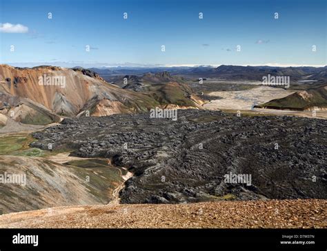 Iceland, View of Volcanic landscape Stock Photo - Alamy