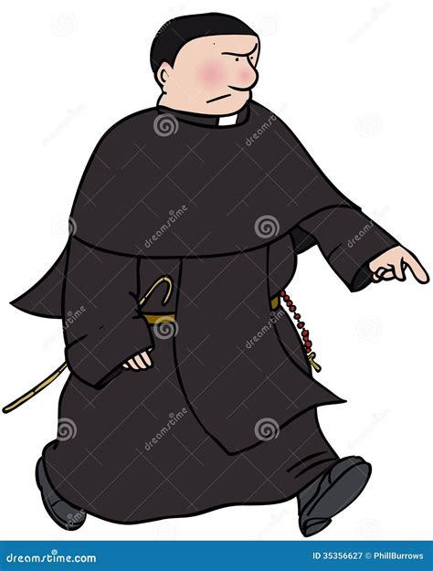 Catholic Monk In Robes, Flat Illustration Cartoon Vector ...